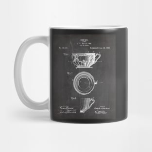 Tea Cup Patent - Tea Coffee Lover Home Kitchen Décor Art - Black Chalkboard Mug